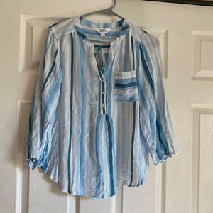 NWT Market & Spruce size small stitch fix prat Henley three quartersleeve blouse